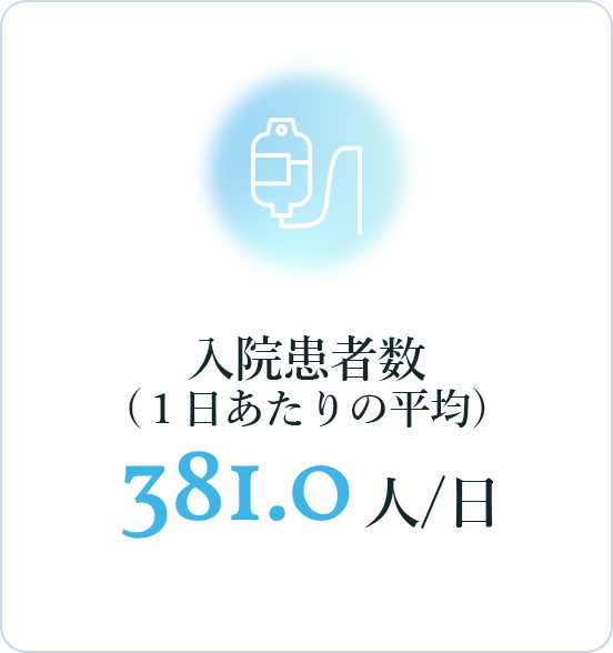 1日あたりの平均入院患者数：381.0人